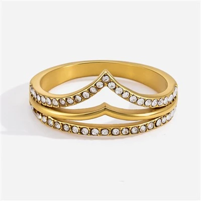V Shape Double Layer Ring
