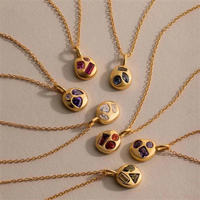 Vintage Birthstone Pendant Necklace