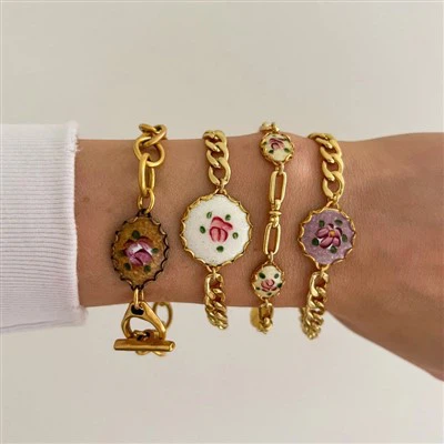Vintage Floral Print Bracelet