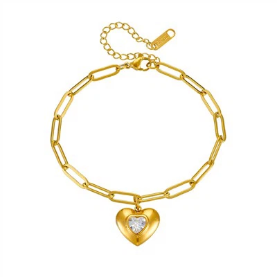 Vintage Heart Paperclip Chain Necklace