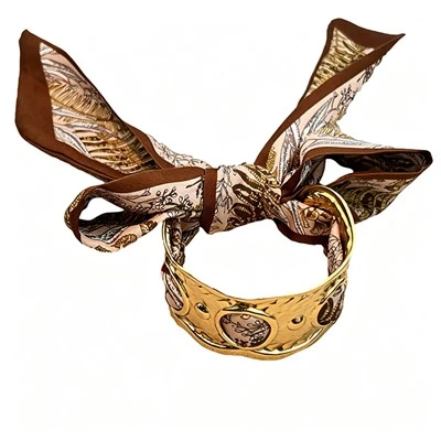 Wide Scarf Dot Cutout Cuff