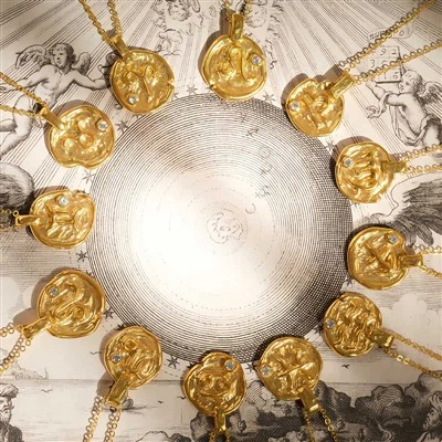 Zodiac Sign Coin Pendant Necklace