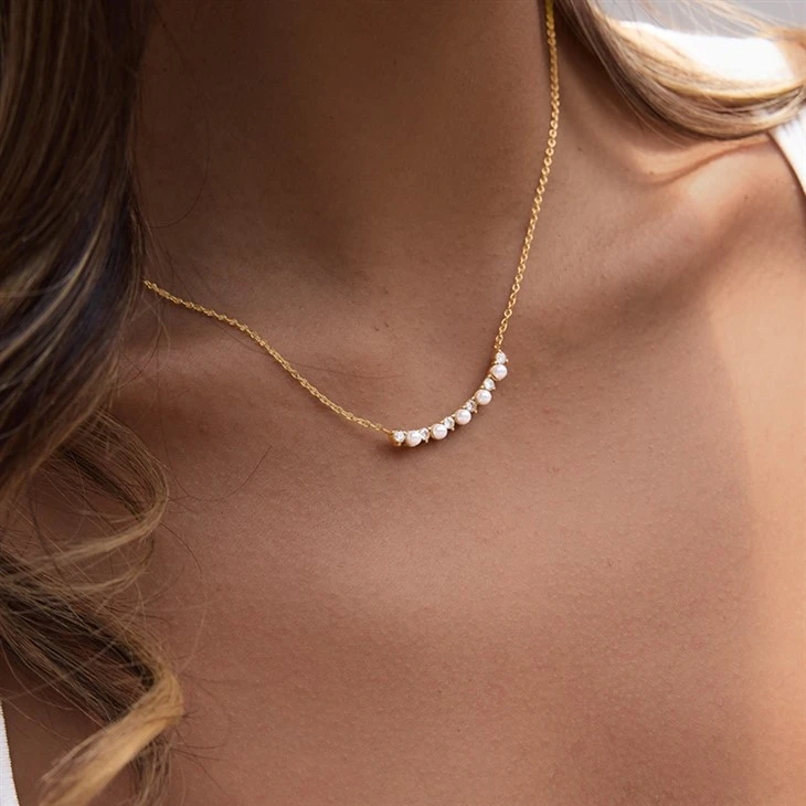 Smile Shape Imitation Pearl Necklace
