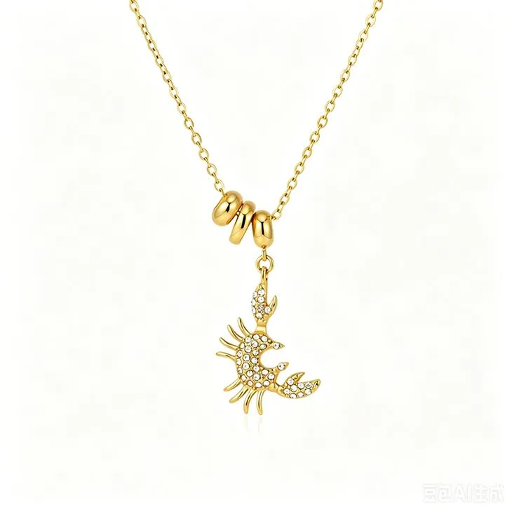 Sparkling Crab Pendant Necklace