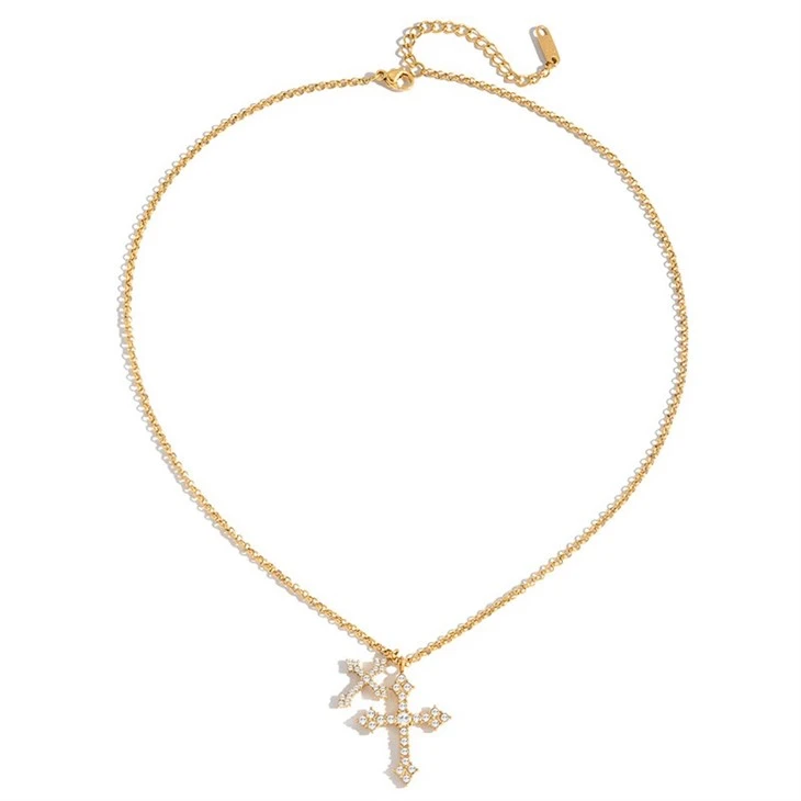 Sparkling Cross Pendant Necklace high quality