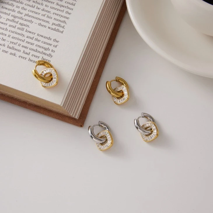 Square Baguette Huggie Earring price