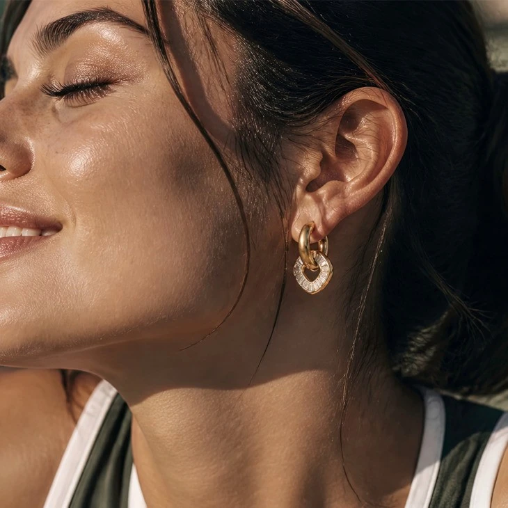 Square Baguette Huggie Earring suppliers