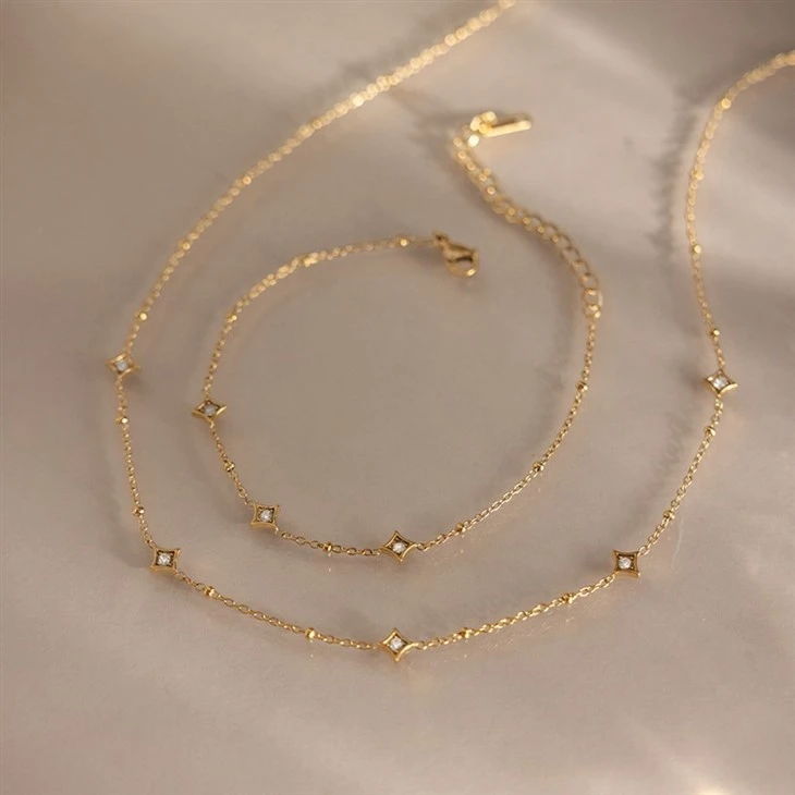 Square Station Necklace high quality