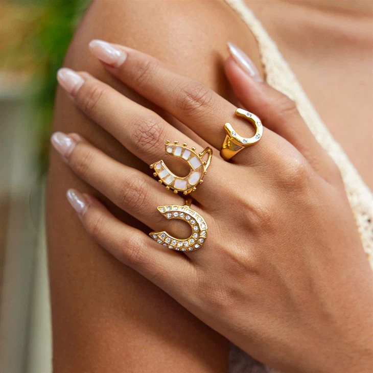 Stainless Steel Horseshoe Ring