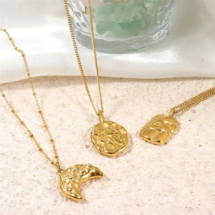 Stainless Steel Sunflower Sweater Chain Necklace