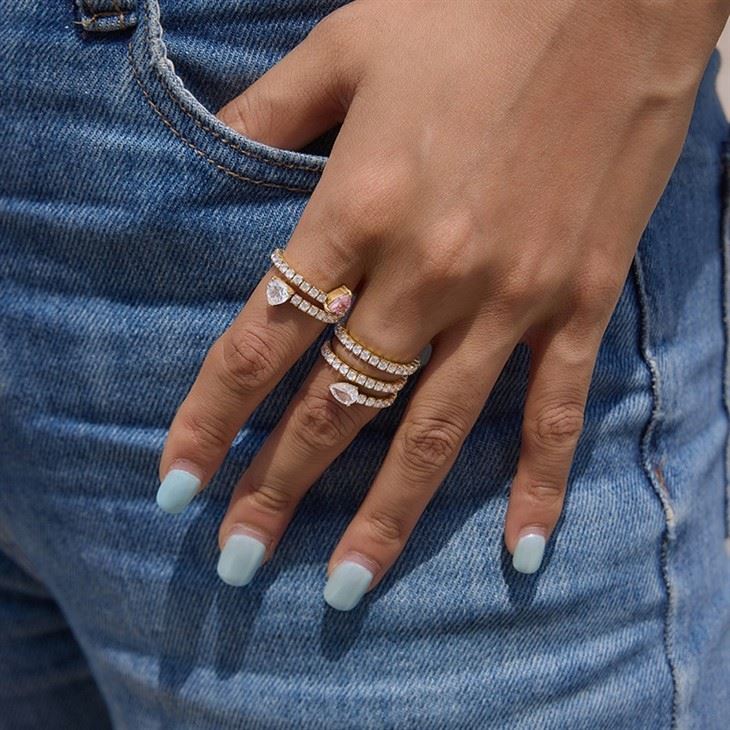 Stainless Steel Two Stone Statement Ring suppliers