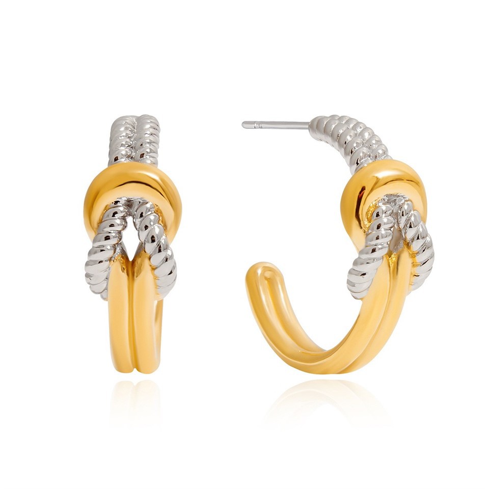 Stainless Steel Two Tone Knot Hoops best