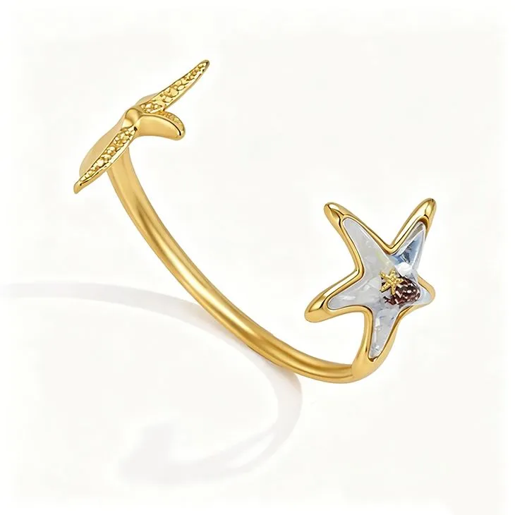 Starfish Open Cuff Bangle