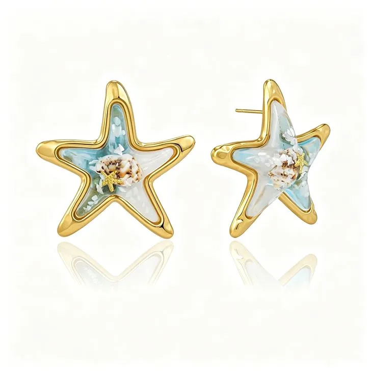 Starfish Resin Stud Earrings
