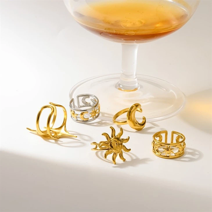 Statement Sun Face Open Ring high quality