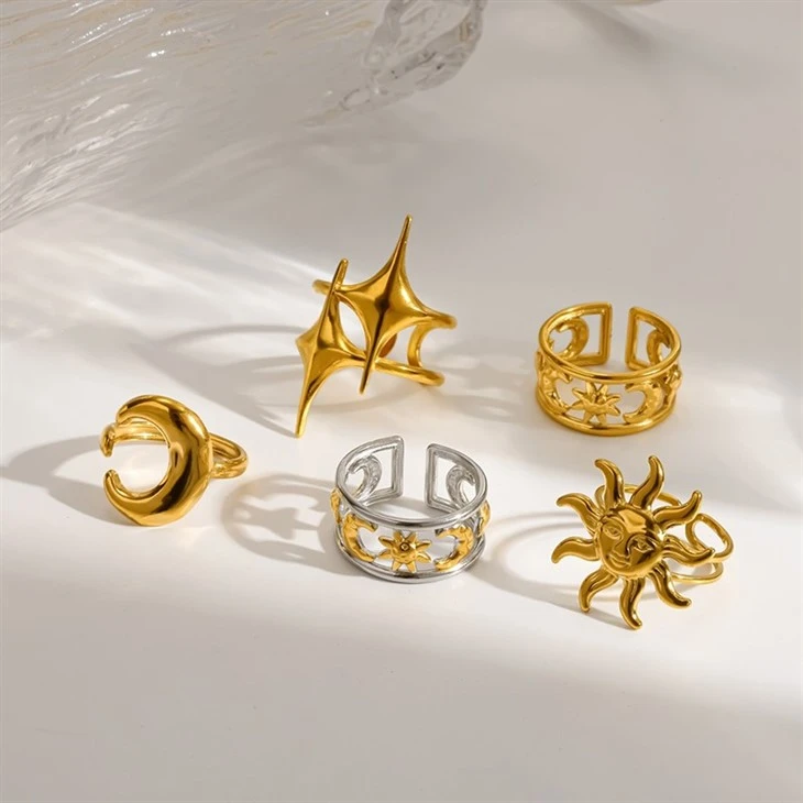 Statement Sun Face Open Ring factory