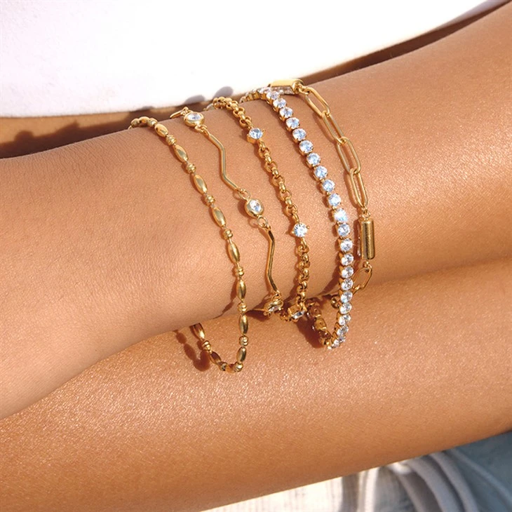 Station Round CZ Bracelet