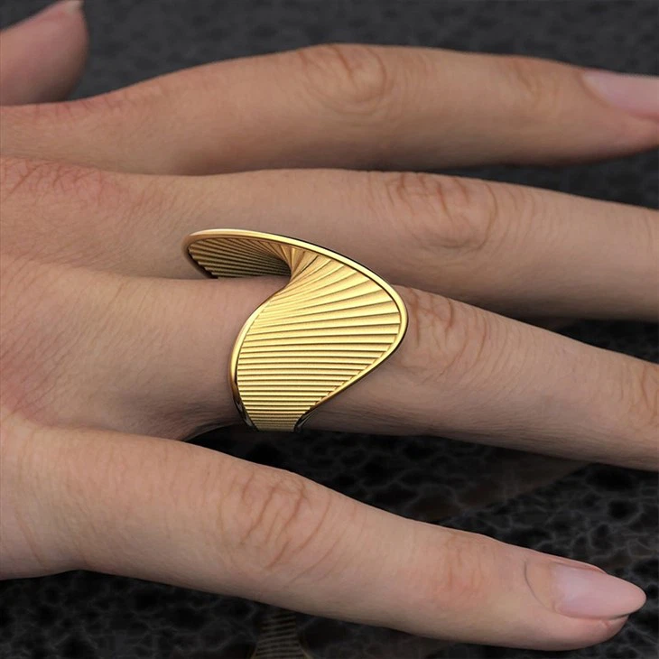 Stripe Wave Ring