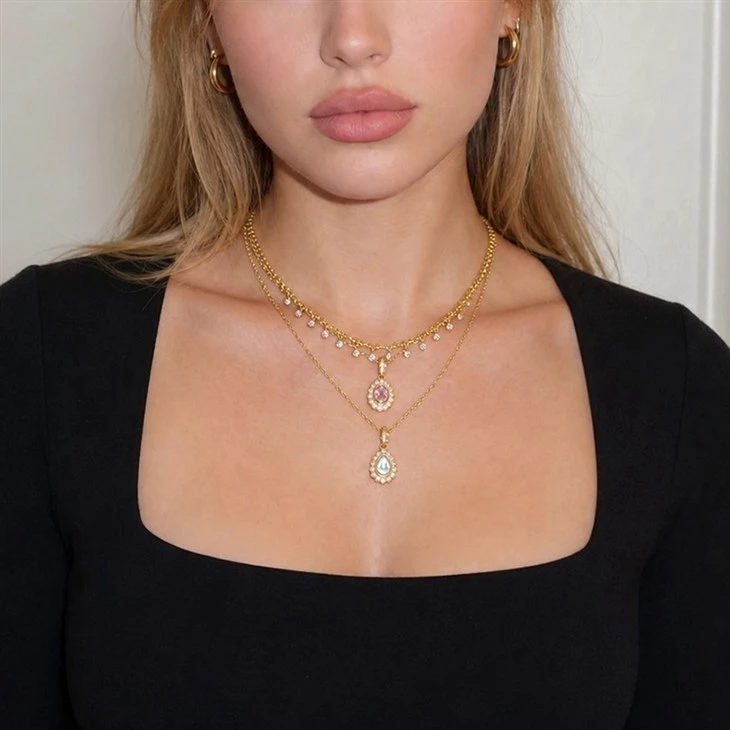 Teardrop CZ Pendant Necklace