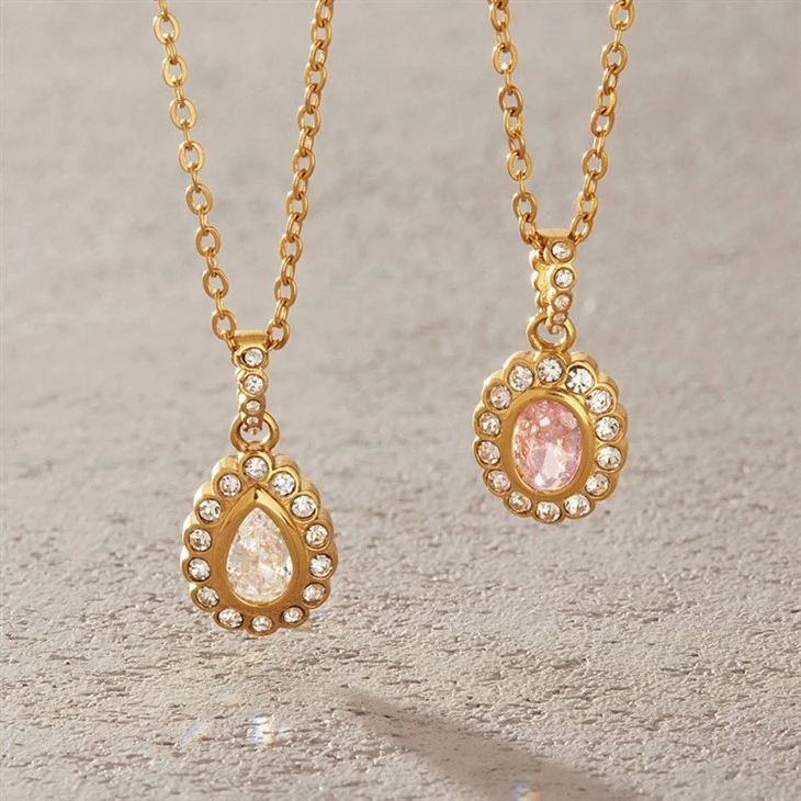 Teardrop CZ Pendant Necklace high quality