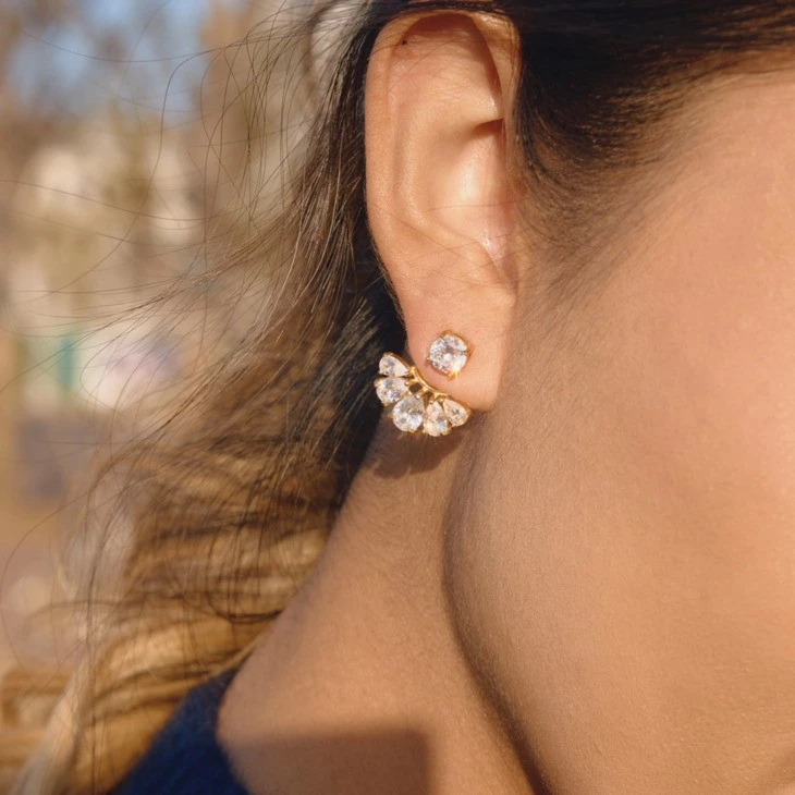 Teardrop Fan Stud Earrings best