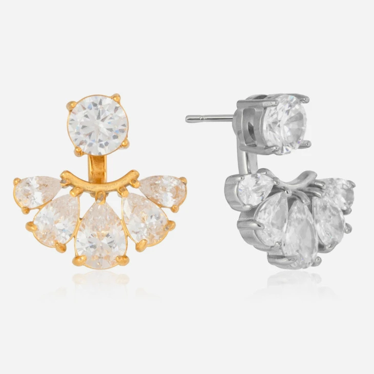 Teardrop Fan Stud Earrings
