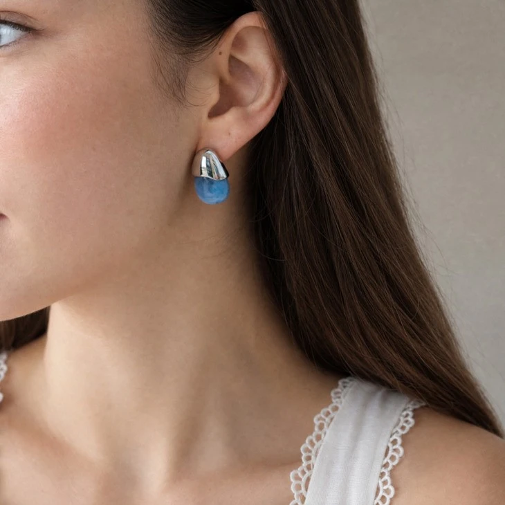 Teardrop Resin Cap Stud Earring best