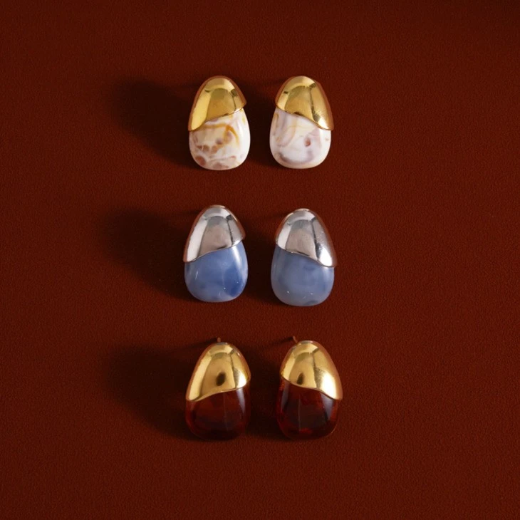 Teardrop Resin Cap Stud Earring suppliers