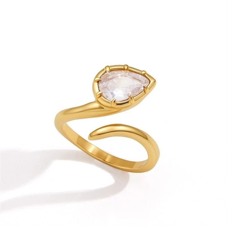 Teardrop Stone Snake Shaped Ring high quality