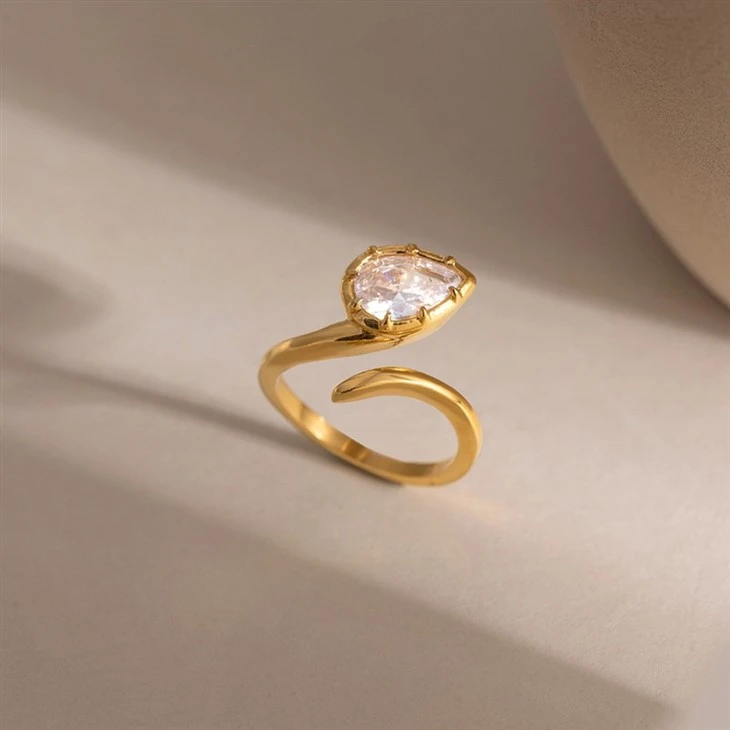 Teardrop Stone Snake Shaped Ring suppliers