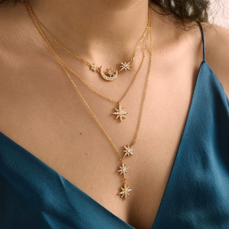 Three North Star Drop Necklace factory