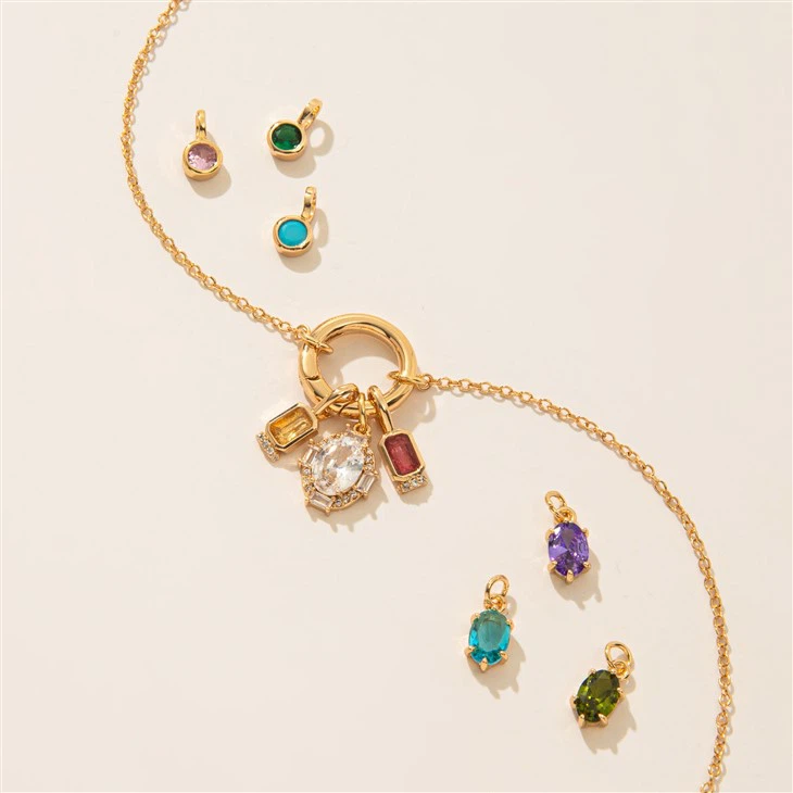 Trendy Stainless Steel Birthstone Charms