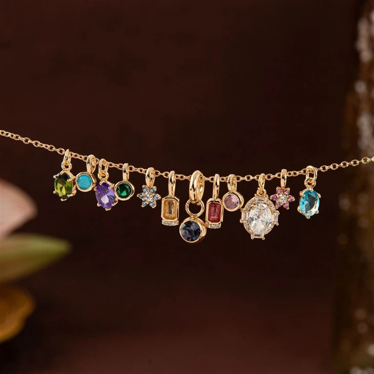 Trendy Stainless Steel Birthstone Charms factory