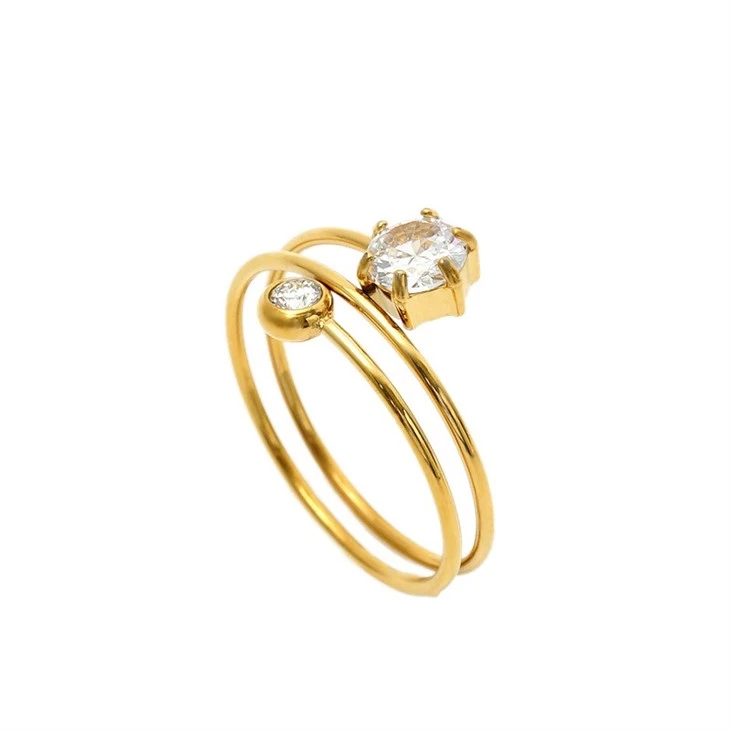 Triple Band Hexagon CZ Ring price