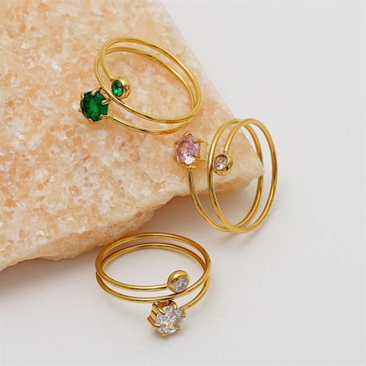 Triple Band Hexagon CZ Ring best
