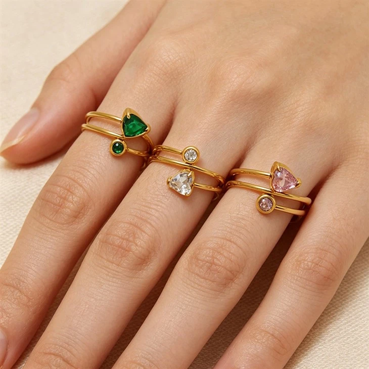 Triple Band Wrapped Heart Ring