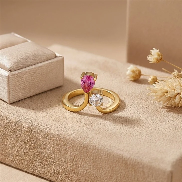 Twisted Open Band Marquise CZ Ring factory