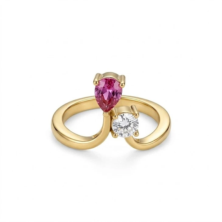 Twisted Open Band Marquise CZ Ring factory