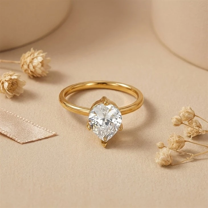 Twisted Open Band Marquise CZ Ring high quality