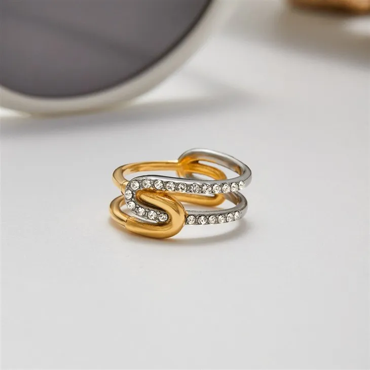 Two Tone Line Ring high quality