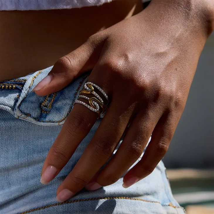 Two Tone Line Ring best