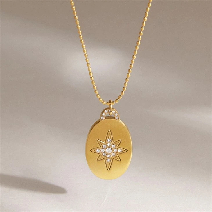 Unique Oval North Star Pendant Necklace price