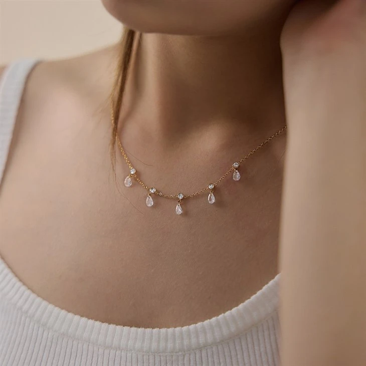 Unique Teardrop CZ Drop Layered Necklace suppliers