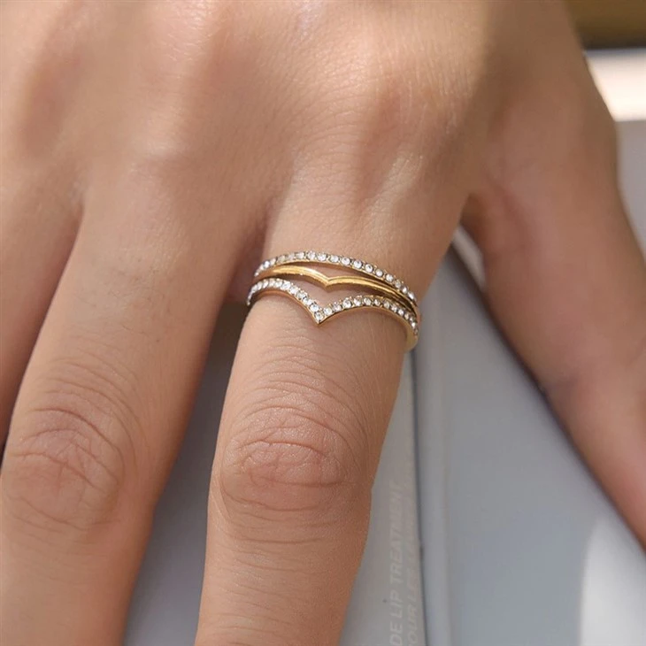 V Shape Double Layer Ring suppliers