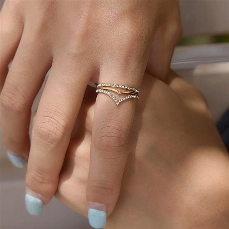 V Shape Double Layer Ring price