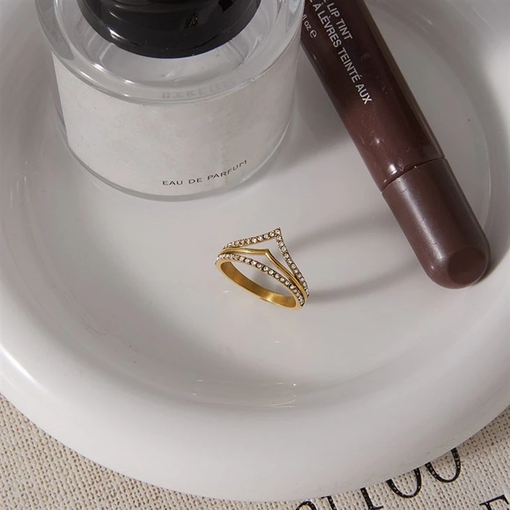 V Shape Double Layer Ring high quality
