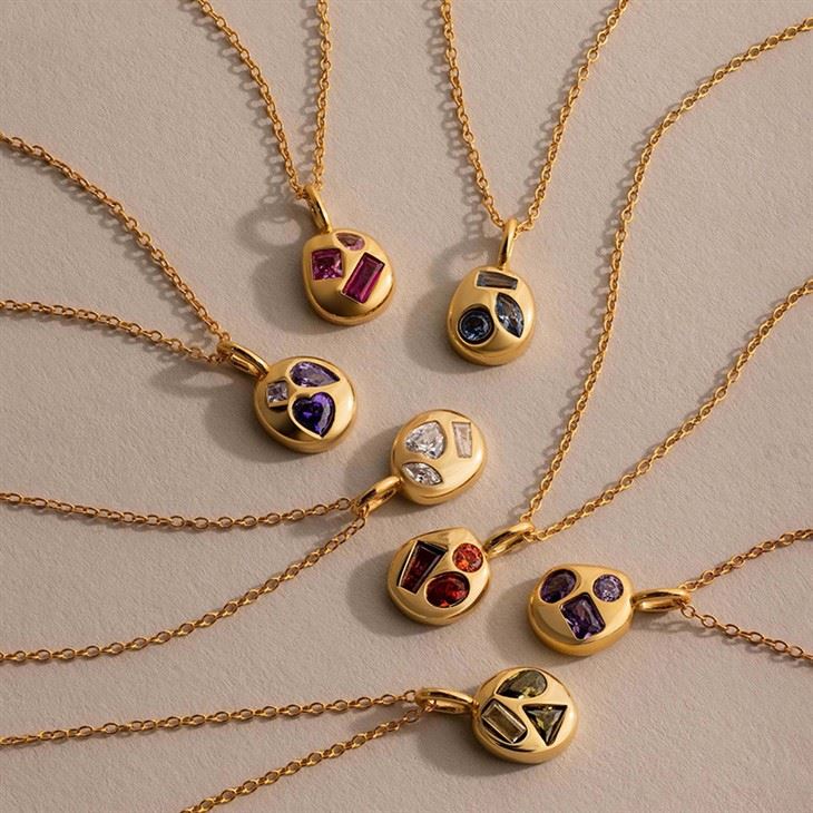 Vintage Birthstone Pendant Necklace
