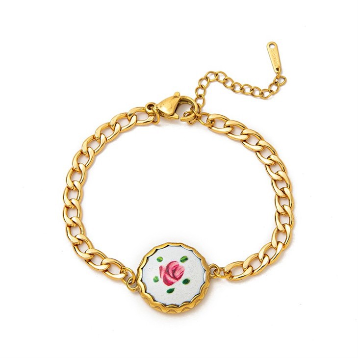 Vintage Floral Print Bracelet high quality