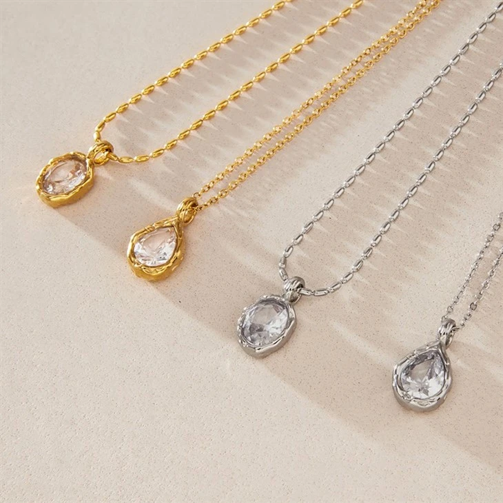 Wavy Bezel CZ Pendant Necklace best