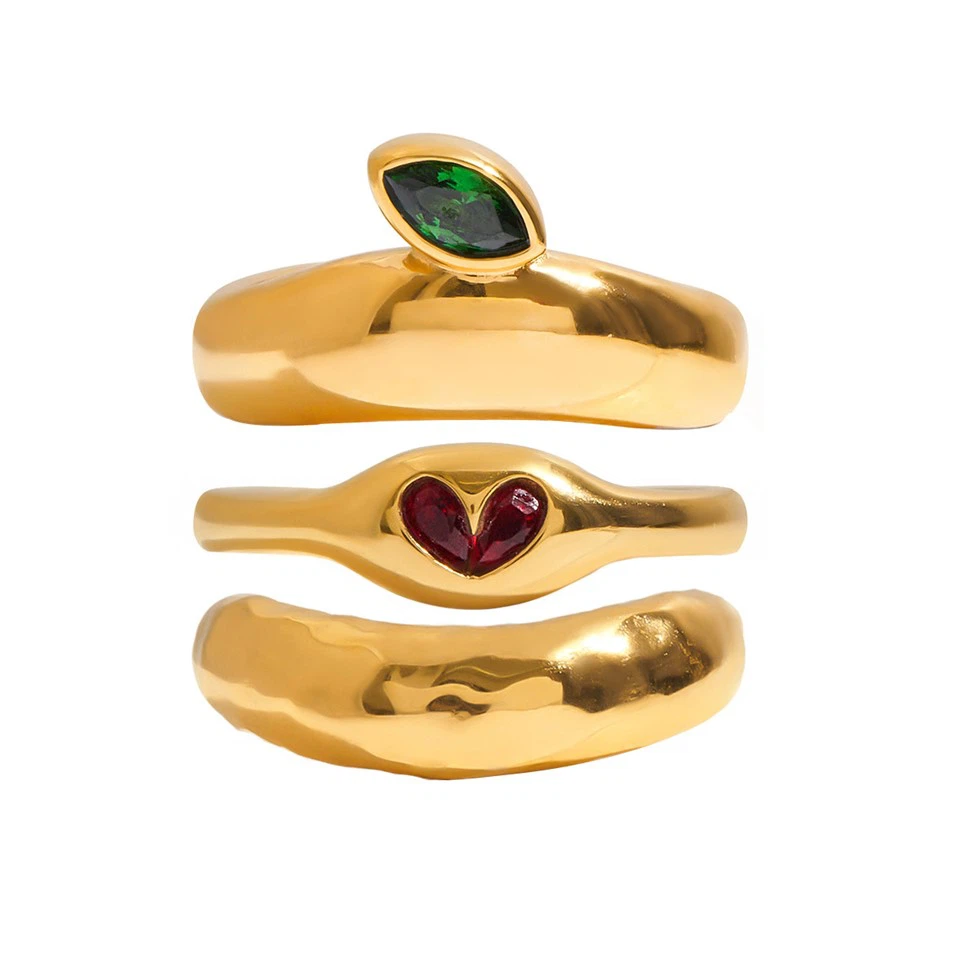 Zircon Dome Ring Set